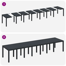 Kert étkező szett 17 pcs Antracit Polt rattan