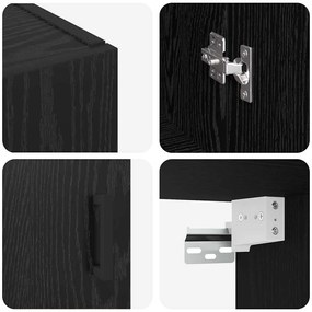 Fali Szekrények 2 pcs Musta tammi 69.5 x 34 x 90 cm Faanyag