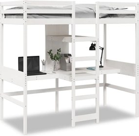 vidaXL fehér tömör fenyő galériaágy-keret matrac nélkül 80 x 200 cm