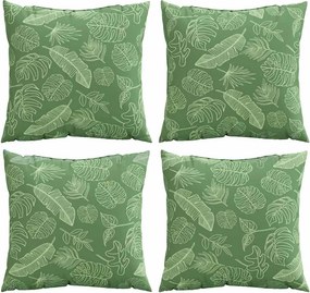 vidaXL Szórt Párnák 4 pcs Levél mintázat 60 x 60 cm Poliészter szövet