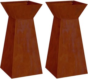 vidaXL Pillér Ültető 2 pcs Ezüst 35 x 35 x 73 cm