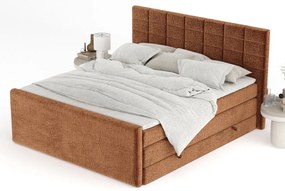 Narancssárga ágyneműtartós boxspring ágy 140x200 cm Ava – Maison de Rêve