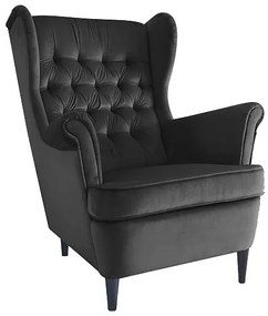 Herry Velvet fotel, fekete