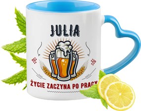 Juli Kék Bögre Szív Alakú Füllel Kávé Ajándék