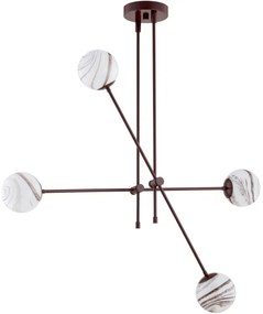 Argon 1842 - Csillár rúdon ABSOS 4xE14/7W/230V alabástrom barna