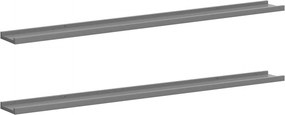 vidaXL 2 db szürke fali polc 115 x 9 x 3 cm