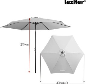 Solari kerti napernyő led lámpával szürke 300 cm