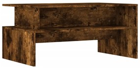 füstös tölgy színű szerelt fa dohányzóasztal 90x55x42,5 cm