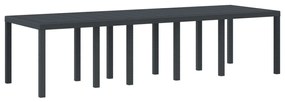 13 darabos Kerti Étkezőkészlet Párnákkal Antracit Polirattan, Kert Asztal Antracit 150x100x73 cm Polirattan, Kerti Székek Párnákkal 4 db Antracit Polirattan