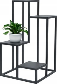 Fém Virágtartó Állvány 4-szintes 38x38x68cm Fekete