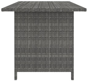 10 részes szürke polyrattan kerti bútorszett párnákkal