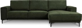 Zöld zsenília sarokkanapé (jobb oldali-heverő résszel) Copenhagen – Scandic