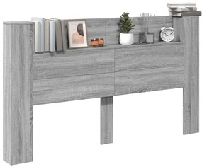 Fejtámla polcokkal Szürke Sonoma 180 x 16,5 x 103,5 cm Faanyag