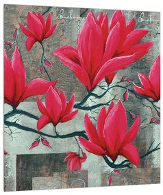 Piros virágok képe (30x30 cm)