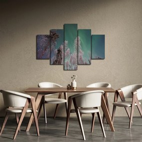 Az aurora borealis képe fagyos fák felett (150x105 cm)
