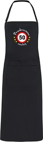 Konyhai kötény hímzéssel ajándék 50. születésnapra 50-es hímzés