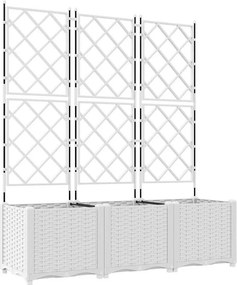 vidaXL Kerti cserép 3 pcs Fehér 120 x 40 x 143 cm Acél
