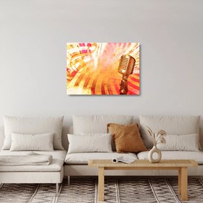 Kép - Retro mikrofon (üvegen) (70x50 cm)