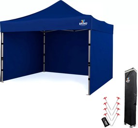 Prémium vásári sátor 3x3 m alumínium | Legmagasabb tartósság - plusz 3 oldalfal - Kék