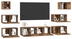 TV szekrény garnitúra 8 pcs Régi fa 60 x 30 x 30 cm Faanyag