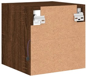 barna tölgy színű fali TV-szekrény LED-ekkel 30 x 28,5 x 30 cm