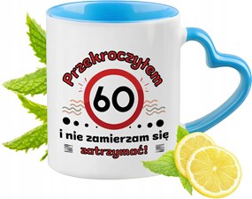 Születésnap 60 60-es 60-as Kék Bögre Szív Alakú Füllel Ajándék