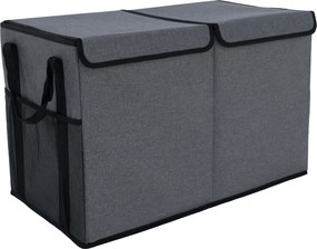 Összecsukható tároló doboz, szürke/fekete, DETER