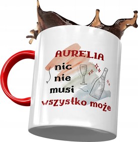 Piros Bögre Aurelia Feleség Barátnő Ajándék Nyomtatott Fotóval