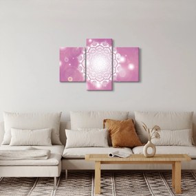 Egy mandala képe rózsaszín háttérrel (90x60 cm)