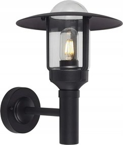 Kültéri kerti fali lámpa ipari fekete átlátszó V-tac
