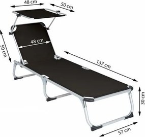 Kerti nyugágy összecsukható napellenzős antracit szín