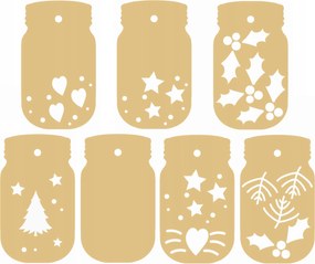 Fából Készült Medál karácsonyi díszek 12cm 14db