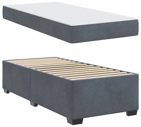 Ágykeret matraccal matracmal Sötétszürke 100 x 200 cm Bársony