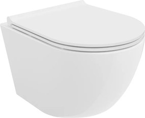 Mexen Lena Rimless WC csésze lassan lecsukódó slim üléssel, duroplaszt, fényes fehér - 30220500
