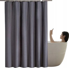 Zuhanyfüggöny Fürdőszobai Függöny Akasztókkal 200X240CM Vízálló