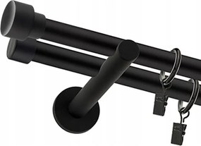 Függönykarnis Modern Fekete Dupla 25+19mm 120cm