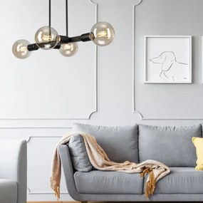 Csillár rúdon ASTRID 4xE27/60W/230V fekete