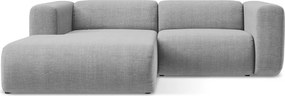 Világosszürke sarokkanapé (bal oldali-heverő résszel) Ekahi – Makamii