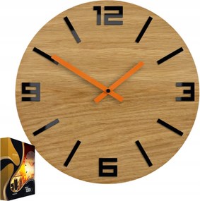 Falióra Akril Tölgy Fa Arabic Wood Black&amp;Orange Kerek