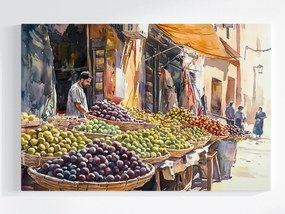 Vászonkép Canvas Arab Város Utca Bazár Piac Gyümölcs Bolt 120x80