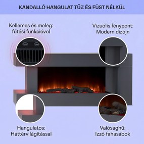 Klarstein Studio Light & Fire 2 Smart, kandalló, 1000/2000 W, MDF, WiFi Control