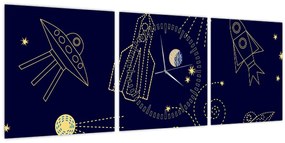 Kép - Univerzum (órával) (90x30 cm)