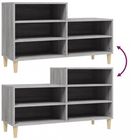 vidaXL szürke sonoma színű szerelt fa cipősszekrény 102x36x60 cm