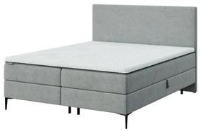 Szürke ágyneműtartós boxspring ágy 160x200 cm Bufo – MESONICA