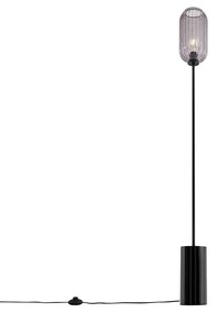 Art Deco állólámpa fekete füstüveggel - Rid