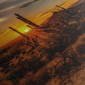 Kép - A nap vége az arizonai sivatagban (órával) (90x30 cm)