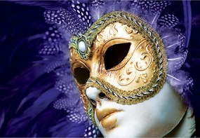 Fotótapéta Velencei karnevál maszkok arany elegancia dekoráció 200x140 +ragasztó