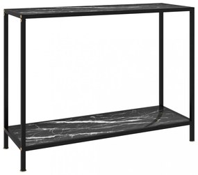 Fekete edzett üveg tálalóasztal 100 x 35 x 75 cm