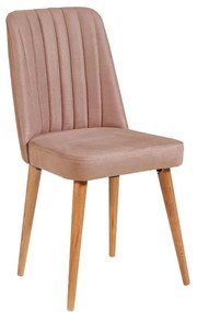 Világos rózsaszín bársony étkezőszék Stormi Sandalye – Kalune Design