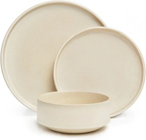 Malia 12 db-os krémszínű agyagkerámia étkészlet - Bonami selection